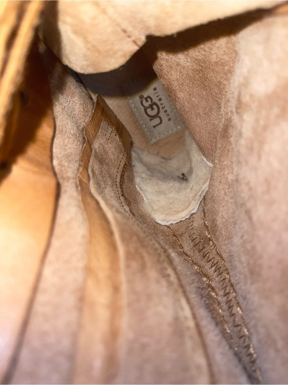UGG Somaya Chestnut Suede Tall Moccasin Fringe Boots Size 10